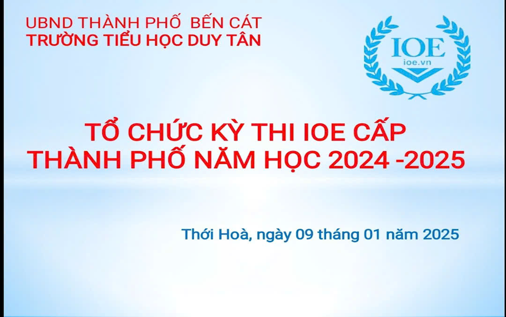 HỌC SINH TRƯỜNG TIỂU HỌC DUY TÂN VỚI CUỘC THI IOE CẤP THÀNH PHỐ NĂM HỌC 2024 - 2025