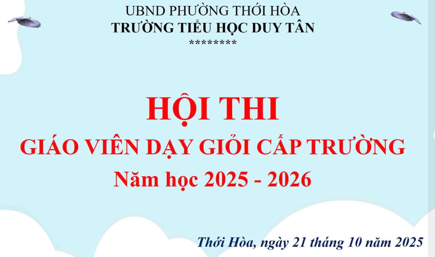 TRƯỜNG TIỂU HỌC DUY TÂN- TỔNG KẾT HỘI THI GIÁO VIÊN DẠY GIỎI CẤP TRƯỜNG NĂM HỌC 2025-2026