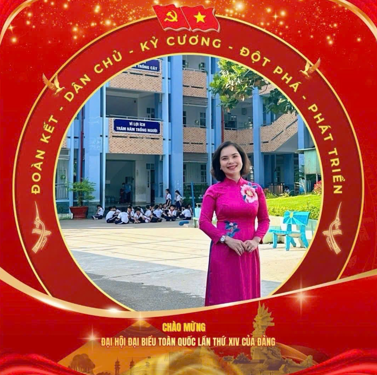 ĐẢNG VIÊN CHI BỘ TIỂU HỌC DUY TÂN HƯỞNG ỨNG THAY KHUNG AVATAR CHÀO MỪNG ĐẠI HỘI XIV CỦA ĐẢNG