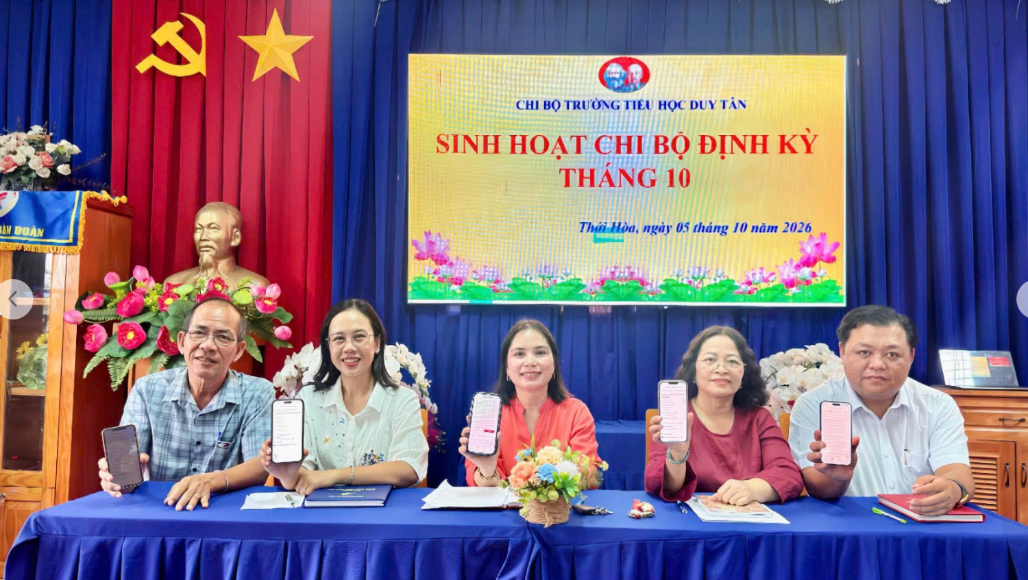 CHI BỘ TRƯỜNG TIỂU HỌC DUY TÂN: SINH HOẠT ĐỊNH KỲ THÁNG 10/2026 GẮN VỚI CHUYỂN ĐỔI SỐ VÀ HƯỞNG ỨNG TUẦN LỄ HỌC TẬP SUỐT ĐỜI